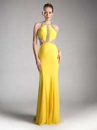 Ladivine 62139 - Beaded Stretch Knit Sheath Long Dress
