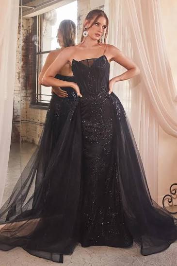 Ladivine J858 - Fitted Embroidered Evening Dress