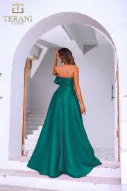 Terani Couture 251E4051 - Strapless A-Line Evening Gown with Slit