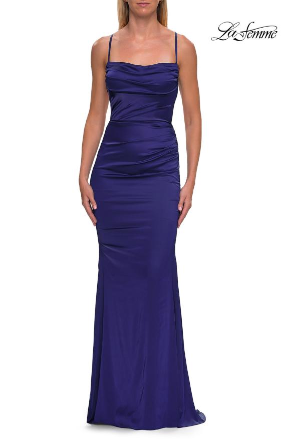 La Femme 33604 - Spaghetti Strap Long Sheath Gown