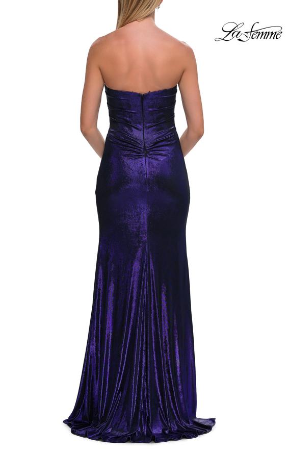 La Femme 33291 - Scoop Neck Metallic Sheath Gown