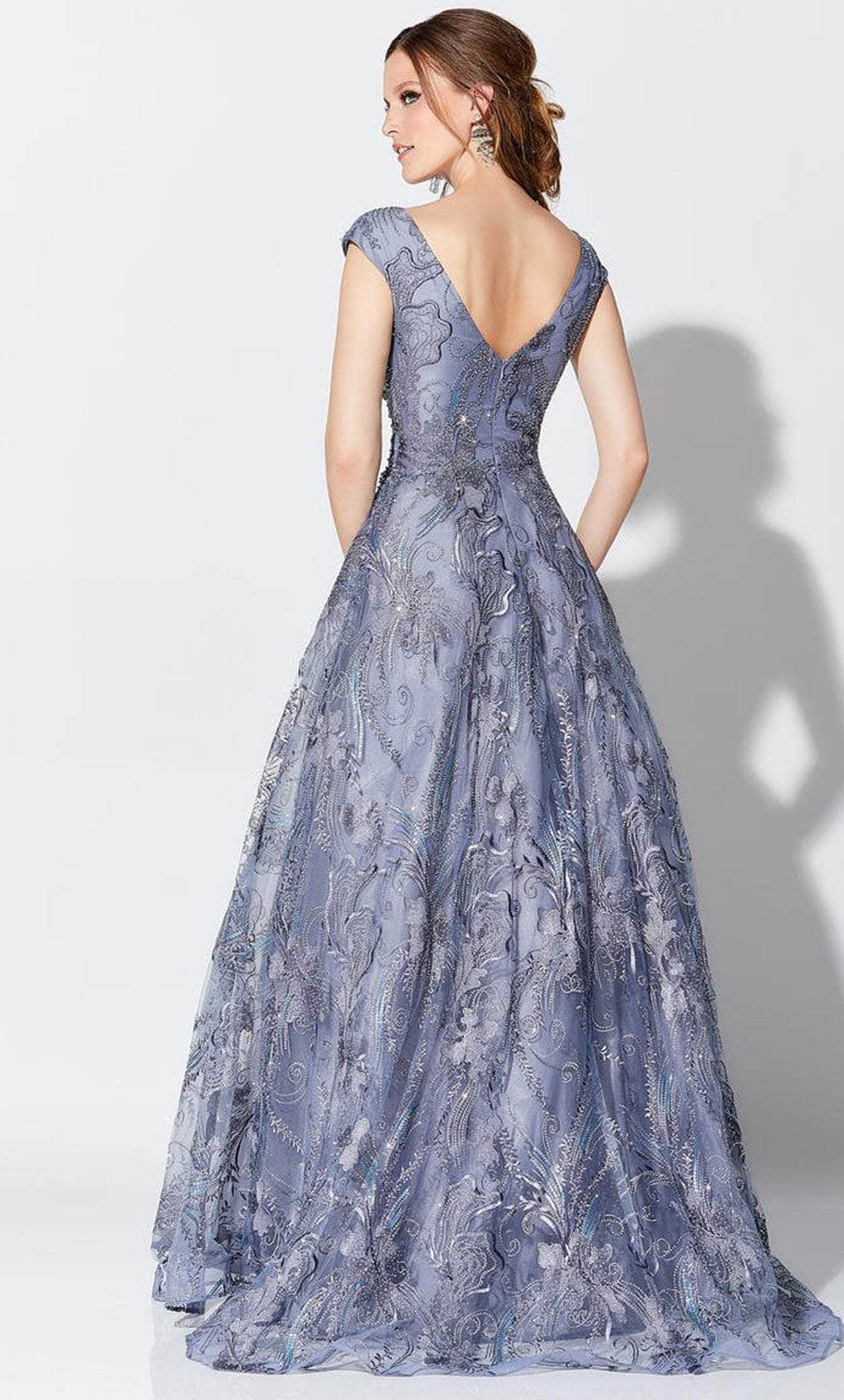 Ivonne D 119D50W - V Neck Beaded A-line Gown Prom Dresses