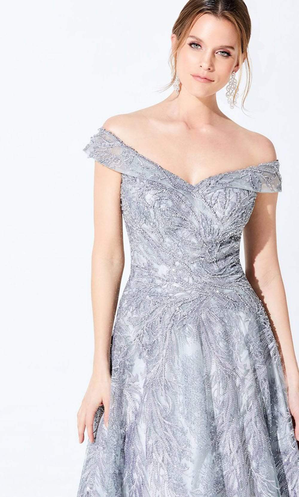 Ivonne D by Mon Cheri - 220D24 Embellished Off-Shoulder Gown Evening Dresses