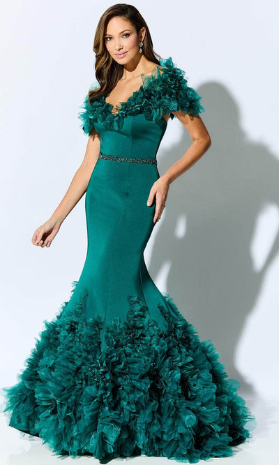 Ivonne D for Mon Cheri ID909 - Tulle Appliqued Formal Gown Special Occasion Dress 4 / Emerald