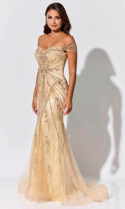 Ivonne-D ID320 - Shimmer Beaded Evening Dress Evening Dresses 4 / Dark Taupe