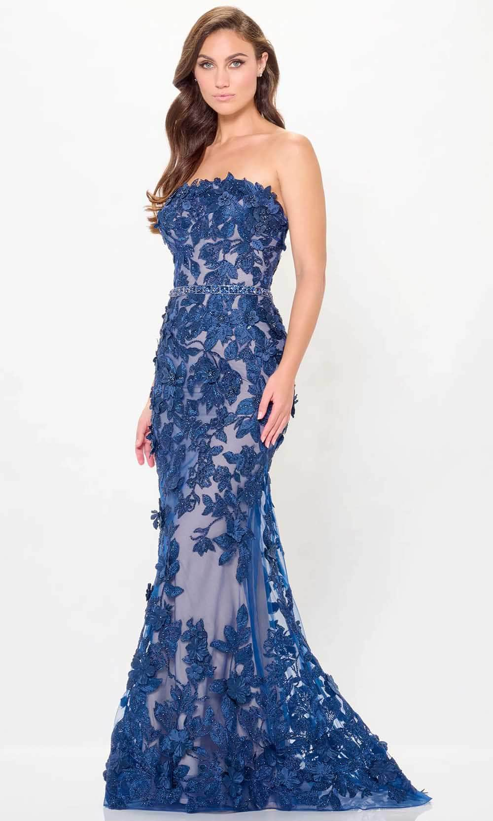 Ivonne D ID6205 - Strapless Mermaid Evening Dress Special Occasion Dresses 4 / Navy