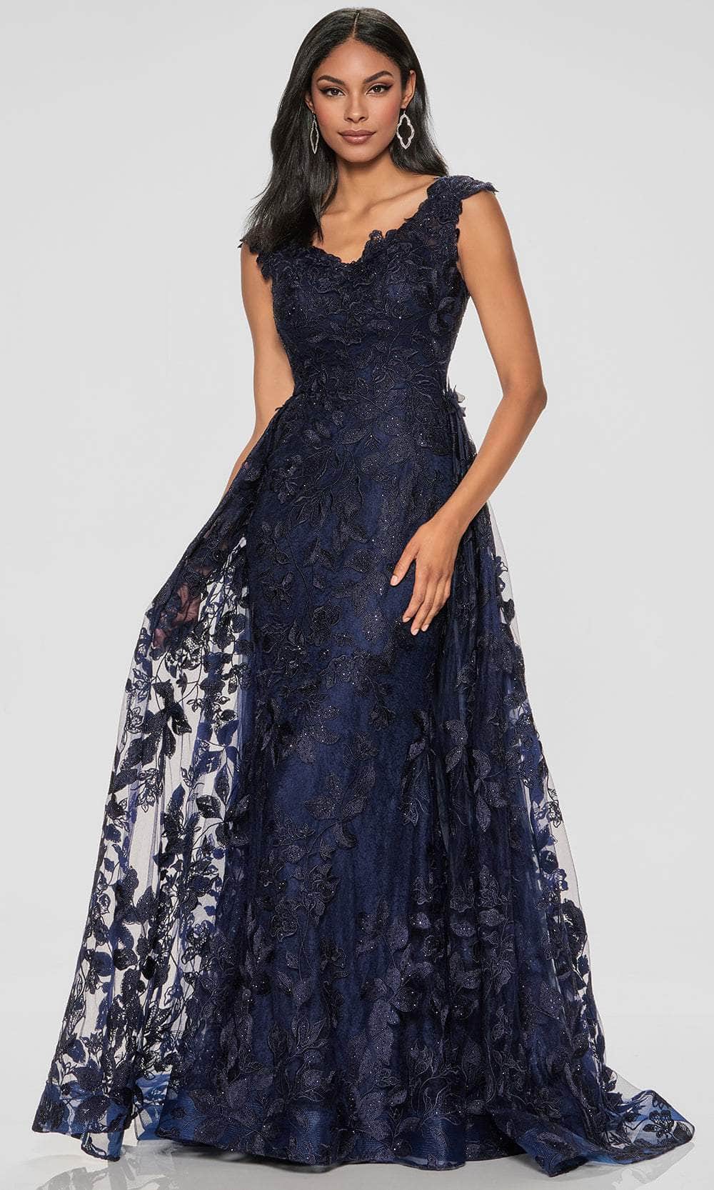 Ivonne D ID801 - Embroidered Mermaid Gown with Detachable Train Special Occasion Dress