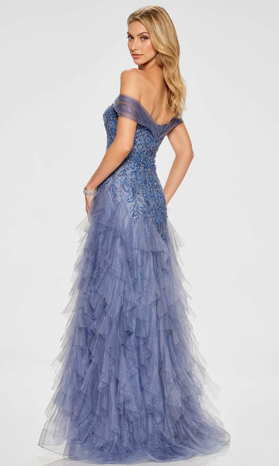 Ivonne D ID806 - Off-Shoulder Embellished A-Line Gown with Shawl Prom Dresses