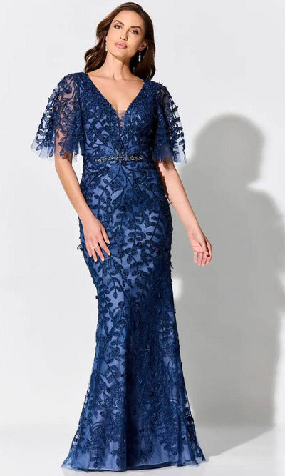 Ivonne D ID905FLT - Beaded Lace Evening Dress Special Occasion Dresses 4 / Navy