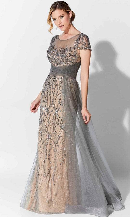 Ivonne D - Short Sleeve Overskirt Formal Gown 122D62 - 1 pc Rosewood In Size 12 Available CCSALE 12 / Rosewood