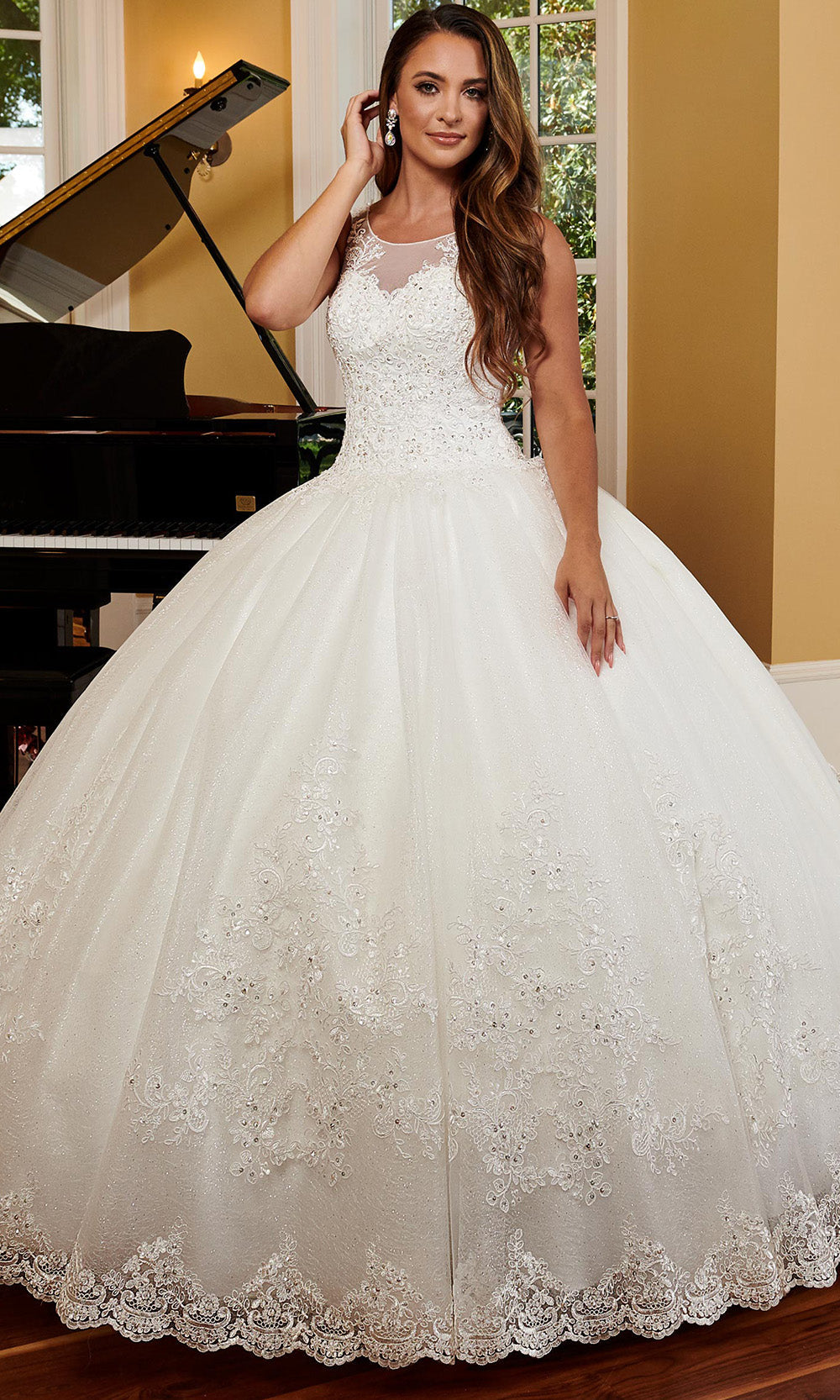 Rachel Allan 6364 - Sleeveless Illusion Back Tulle Gown Wedding Dresses