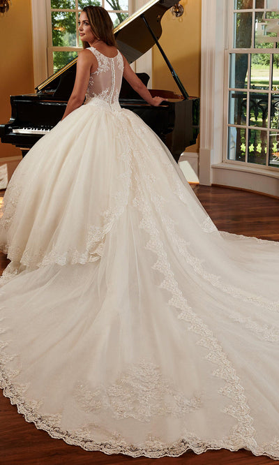 Rachel Allan 6364 - Sleeveless Illusion Back Tulle Gown Wedding Dresses