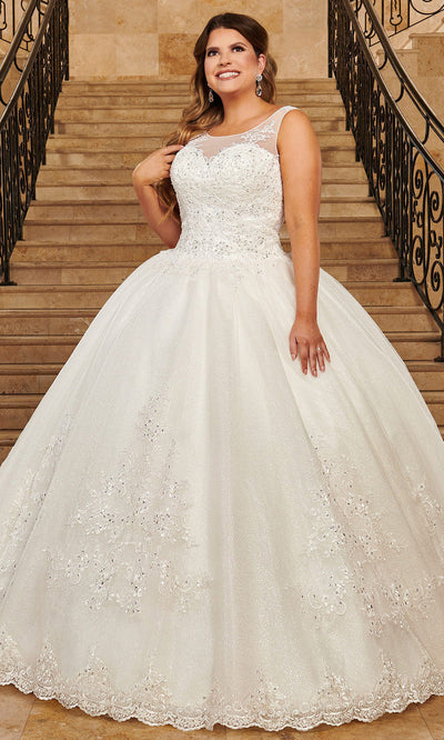 Rachel Allan 6364 - Sleeveless Illusion Back Tulle Gown Wedding Dresses