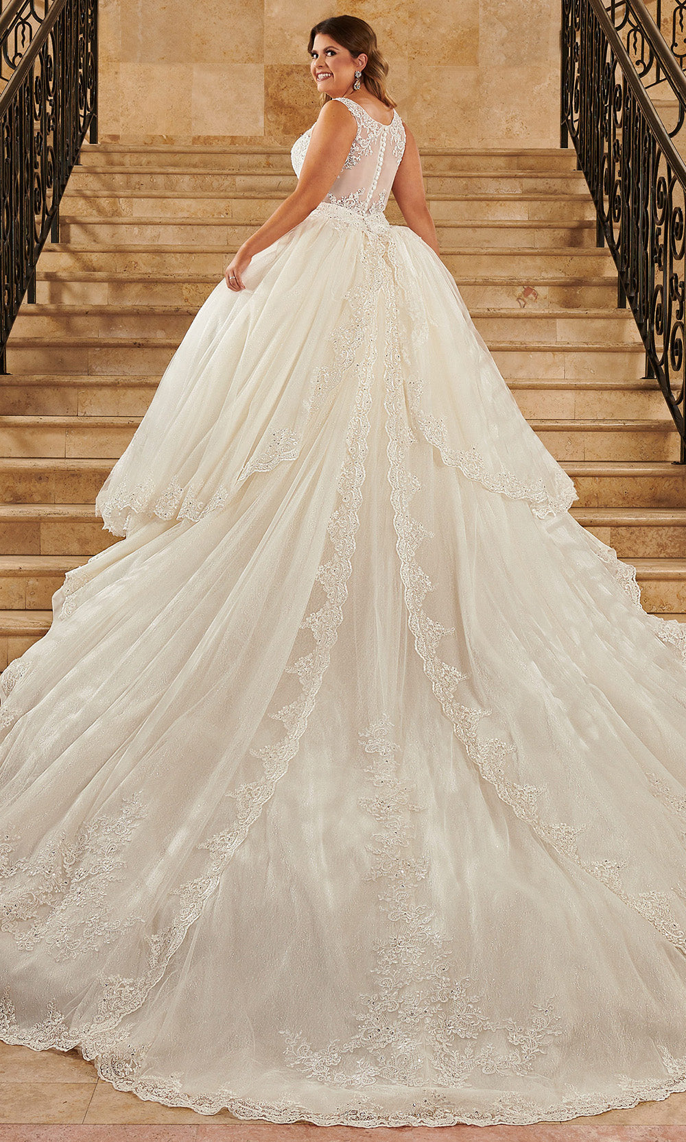 Rachel Allan 6364 - Sleeveless Illusion Back Tulle Gown Wedding Dresses