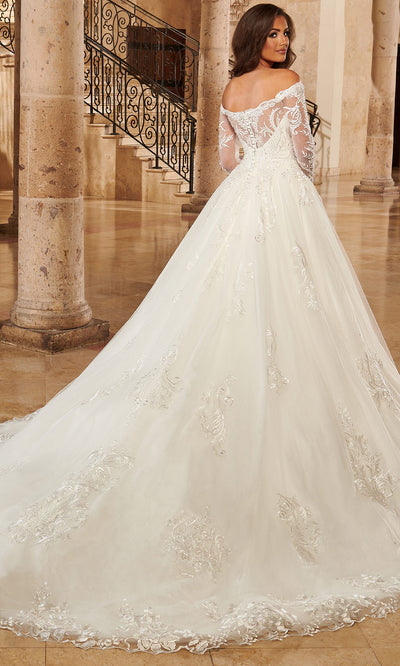 Rachel Allan MB3144 - Long Sleeve Lace Appliqued Bridal Gown Wedding Dresses