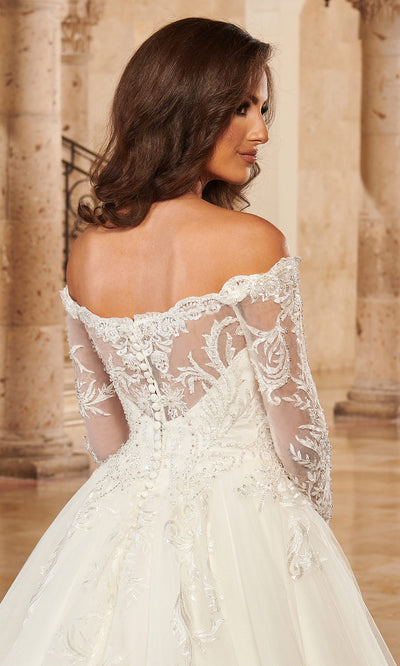 Rachel Allan MB3144 - Long Sleeve Lace Appliqued Bridal Gown Wedding Dresses