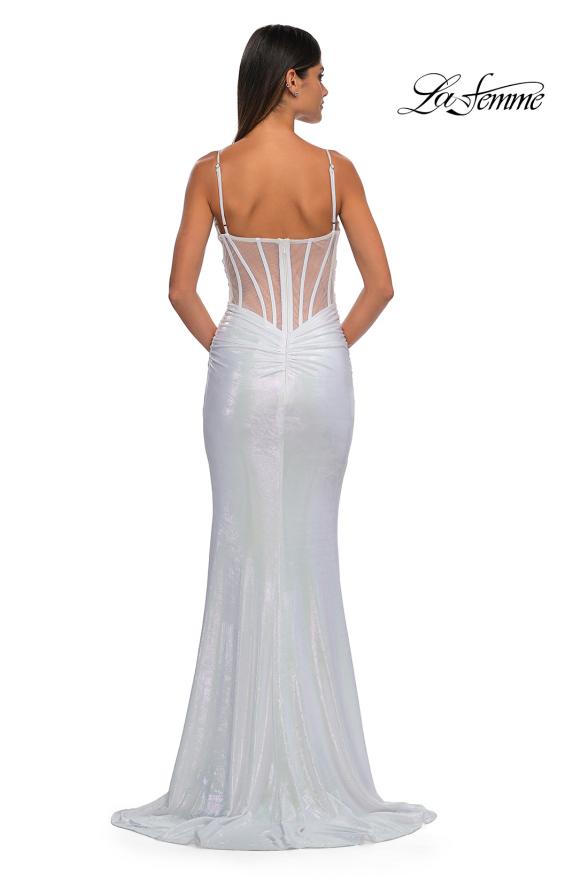 La Femme 33034 - V-Neck Exposed Boning Prom Gown