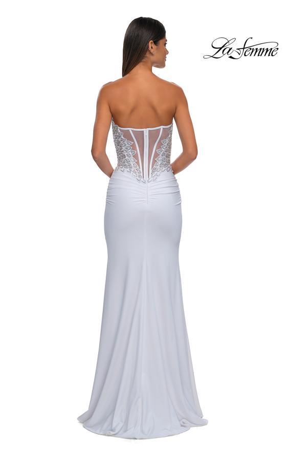 La Femme 32961 - Illusion Back Strapless Prom Gown