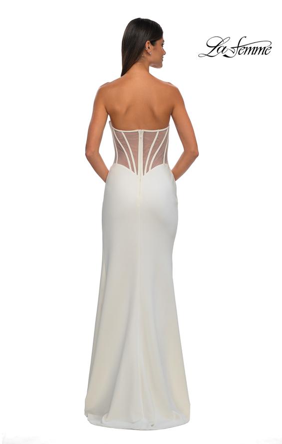 La Femme 32849 - Asymmetrical Neckline Strapless Prom Gown