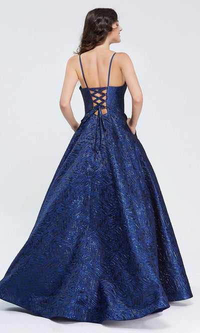 J'Adore Dresses J20024 - Lace-Up Back Sequin Ballgown Ball Gowns 12 / Sky