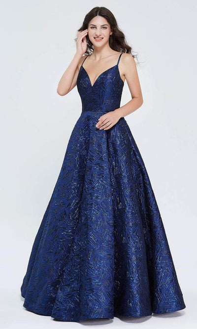 J'Adore Dresses J20024 - Lace-Up Back Sequin Ballgown Ball Gowns 12 / Sky