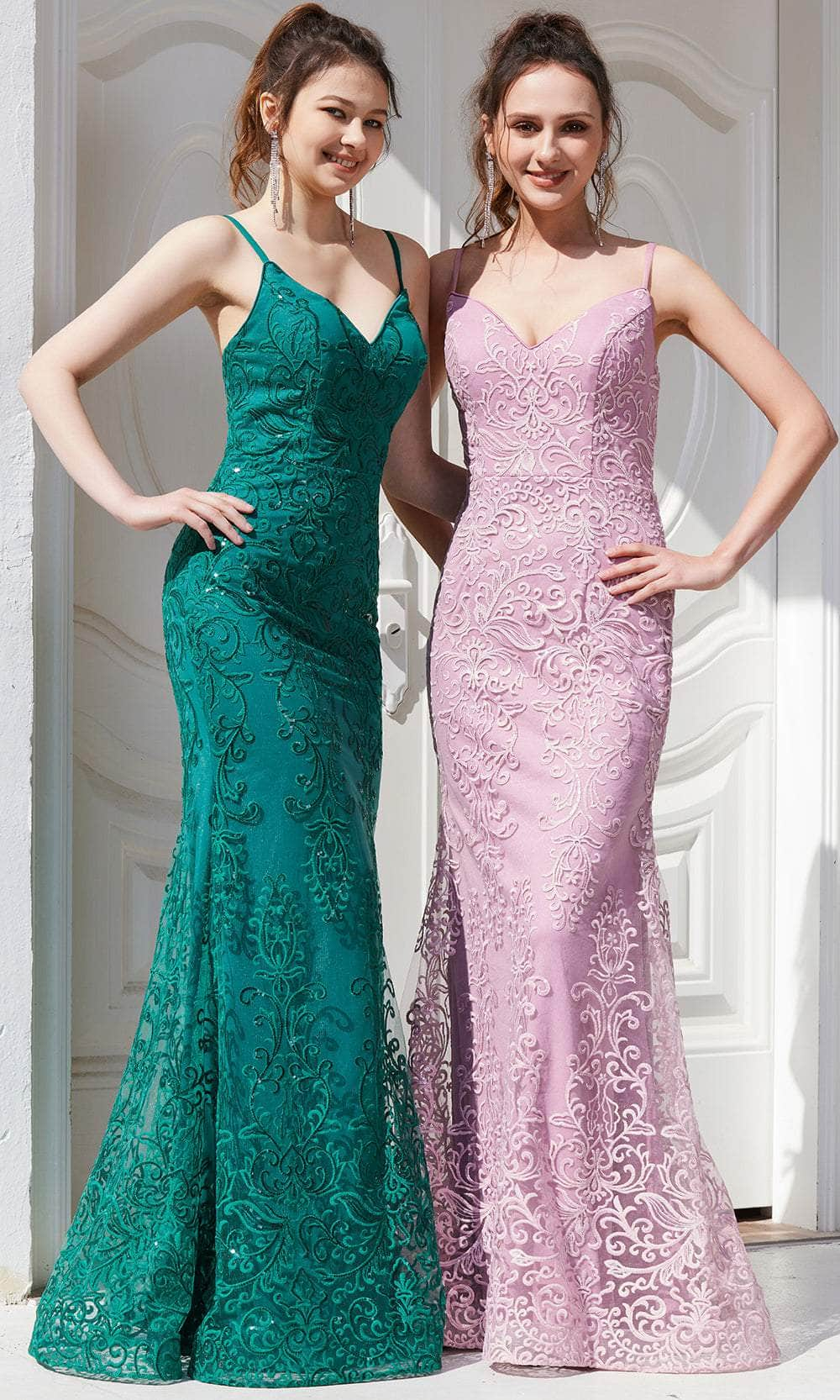 J'Adore Dresses J21026 - Laced Fitted Formal Gown Special Occasion Dress