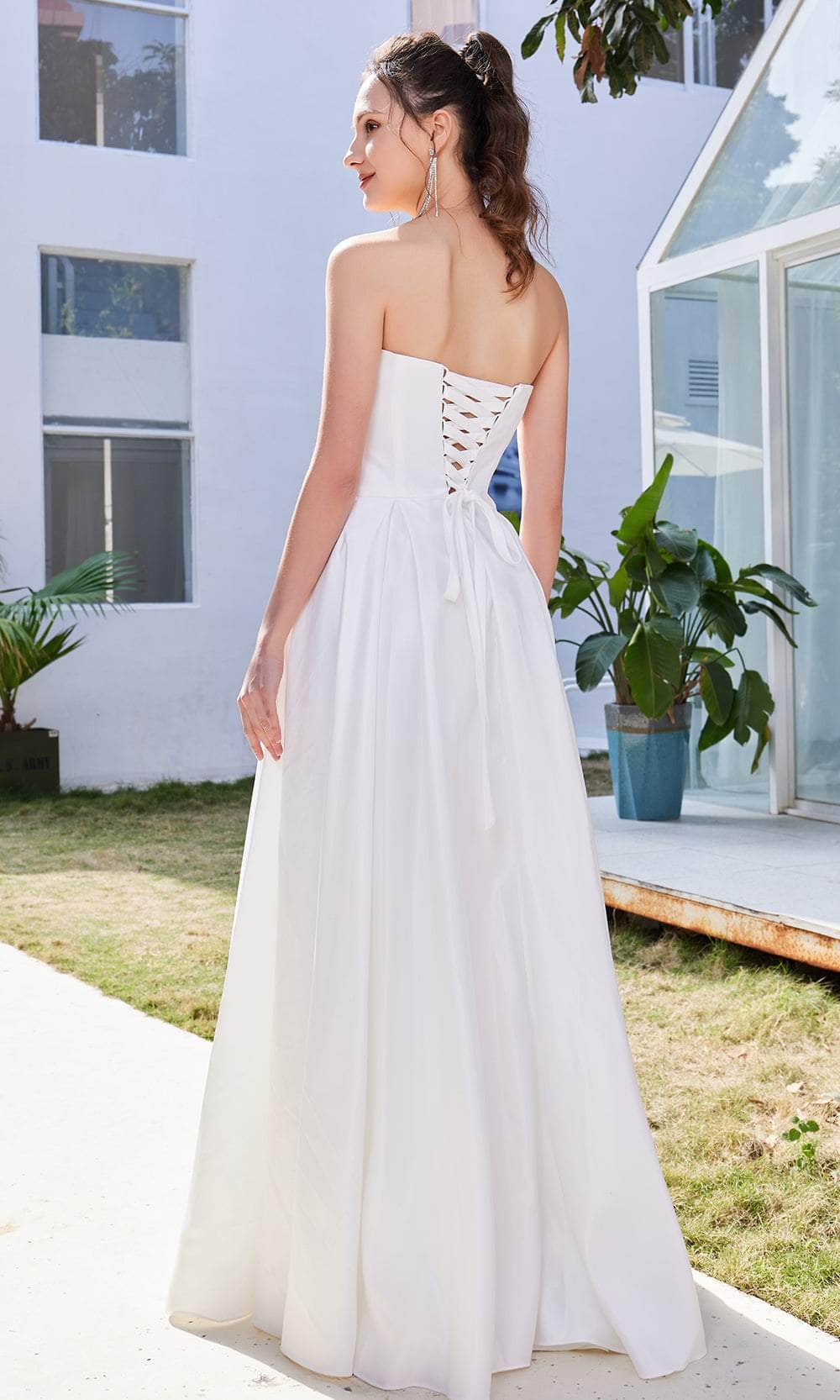 J'Adore Dresses J21028 - Strapless Straight Across Neck Long Dress Special Occasion Dress