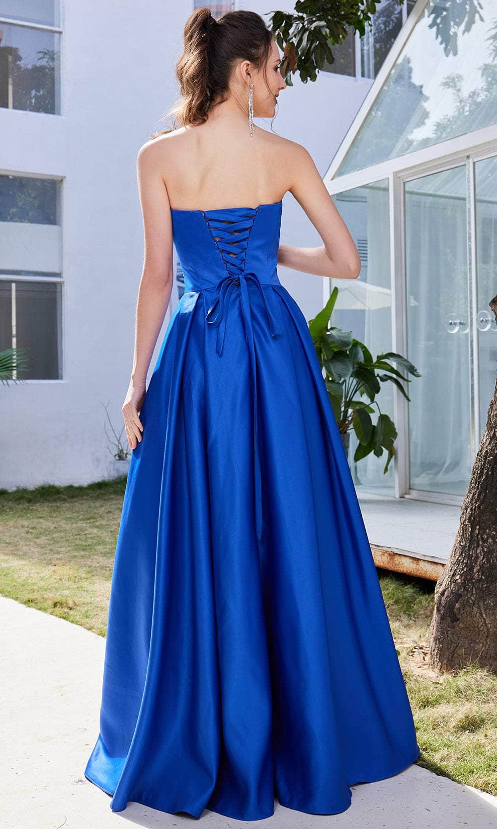 J'Adore Dresses J21028 - Strapless Straight Across Neck Long Dress Special Occasion Dress