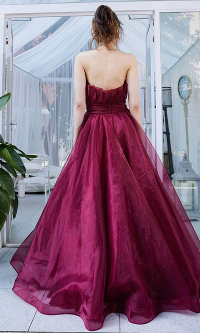 J'Adore Dresses J21035 - Strapless Organza A-Line Long Dress Special Occasion Dress