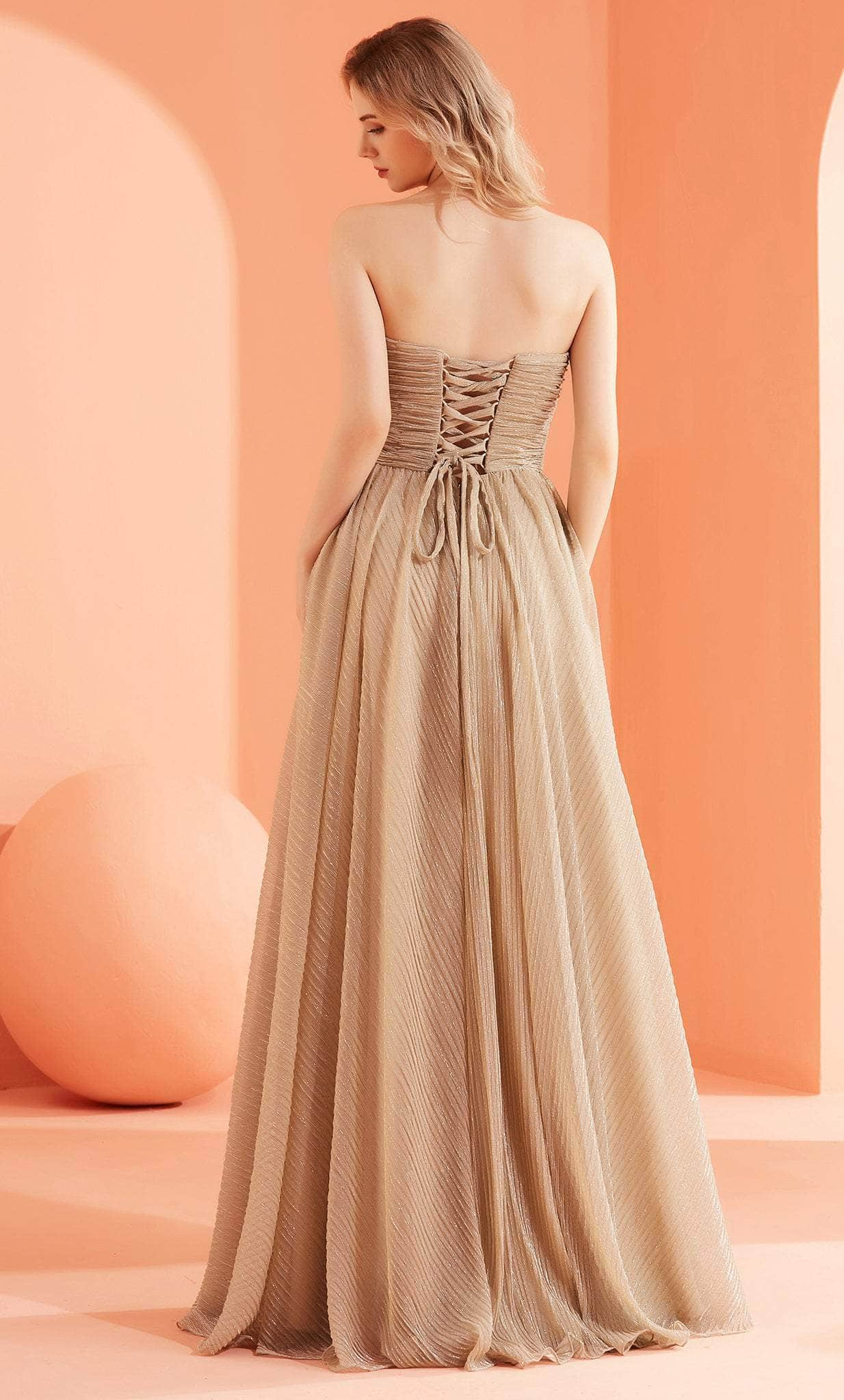 J'Adore Dresses J22003 - Sweetheart Metallic A-Line Evening Gown Special Occasion Dress