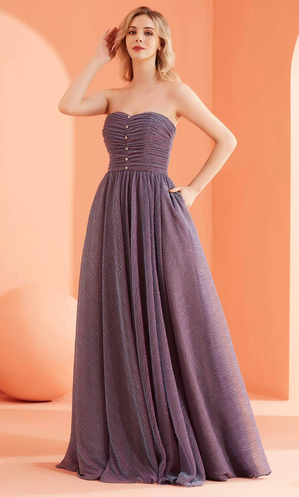 J'Adore Dresses J22003 - Sweetheart Metallic A-Line Evening Gown Special Occasion Dress