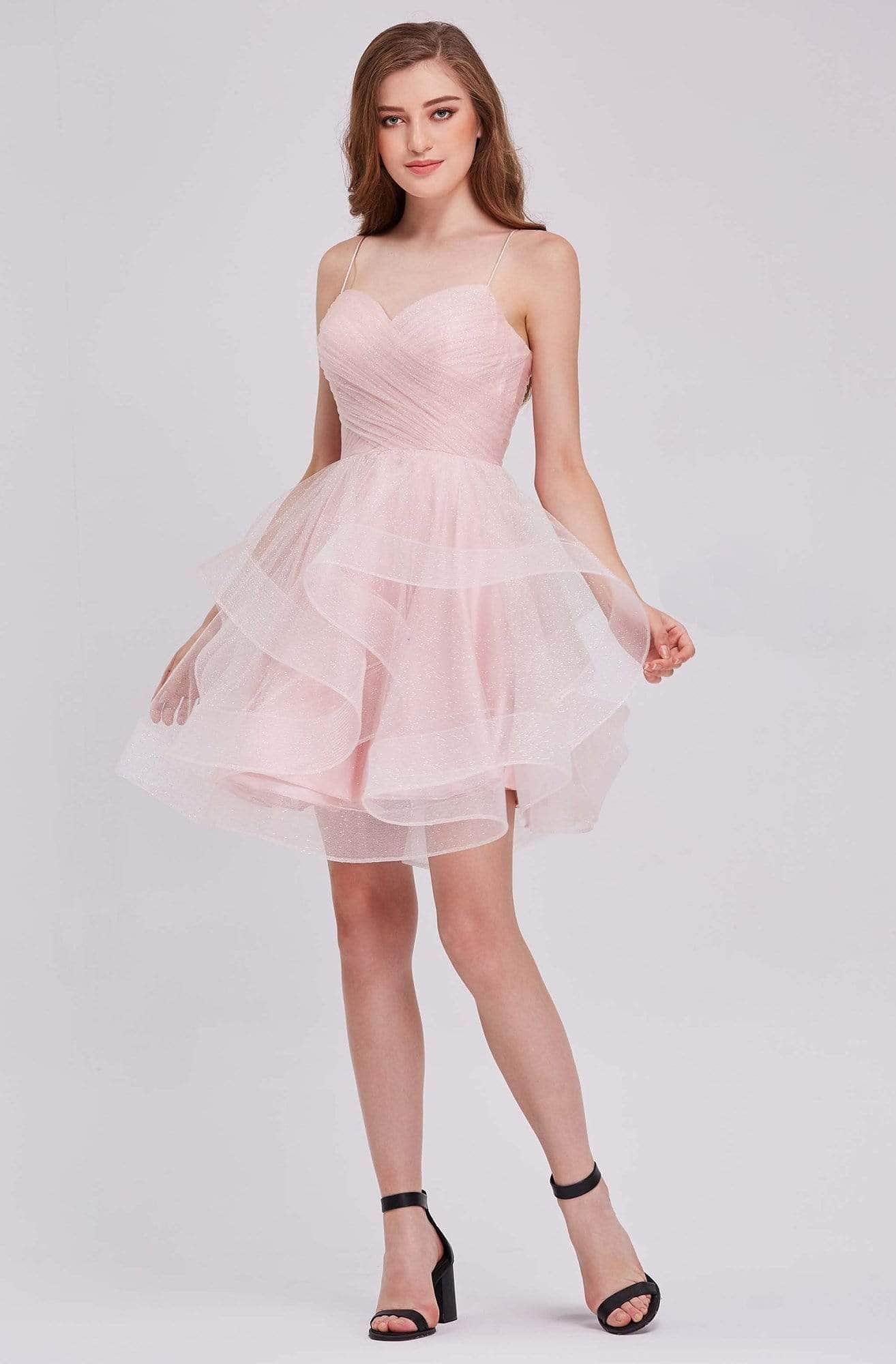 J'Adore Dresses - Sweetheart Tulle Cocktail Dress J16078 - 1 pc Cameo In Size 2 Available CCSALE 2 / Cameo