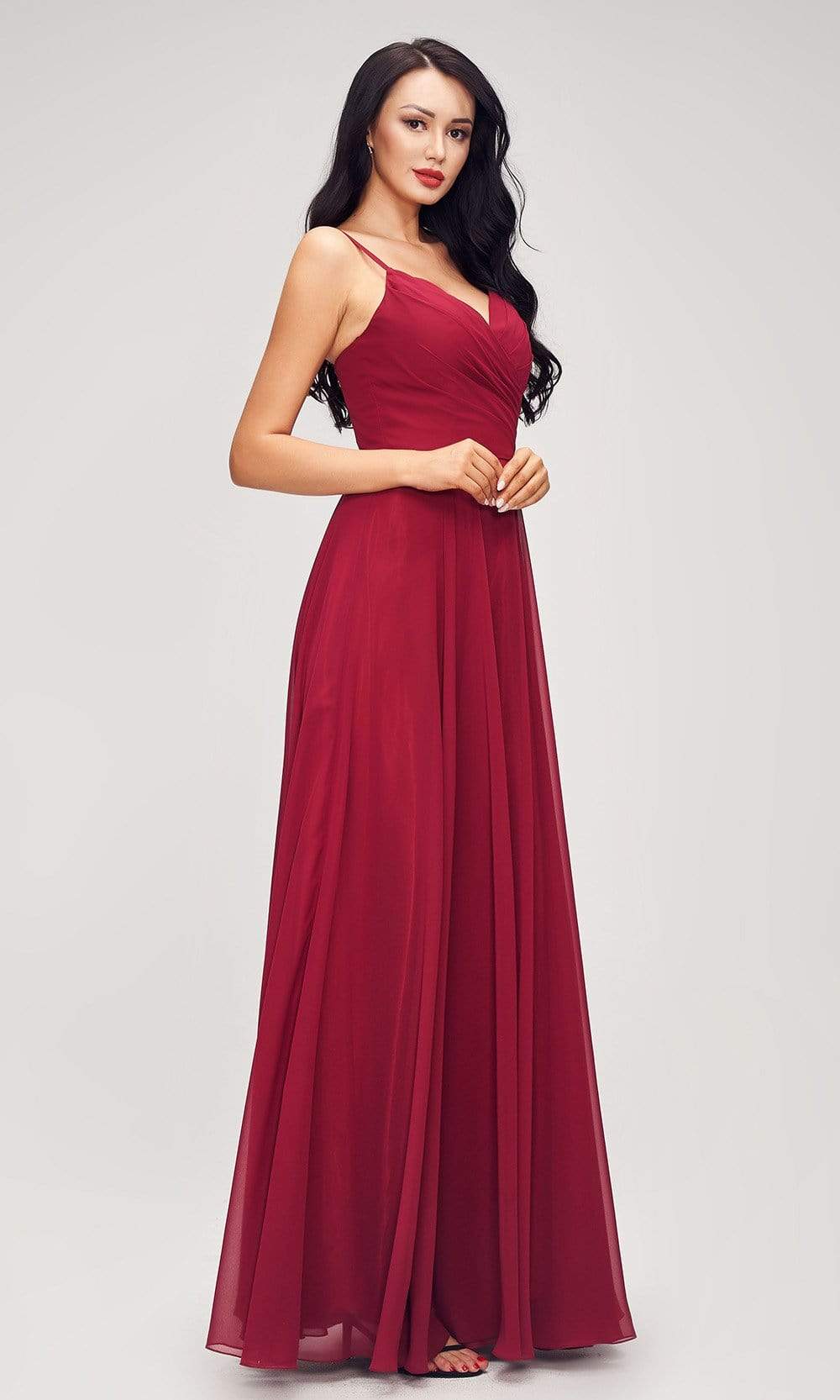 J'Adore - J17040 V Neck A-Line Evening Dress Special Occasion Dress