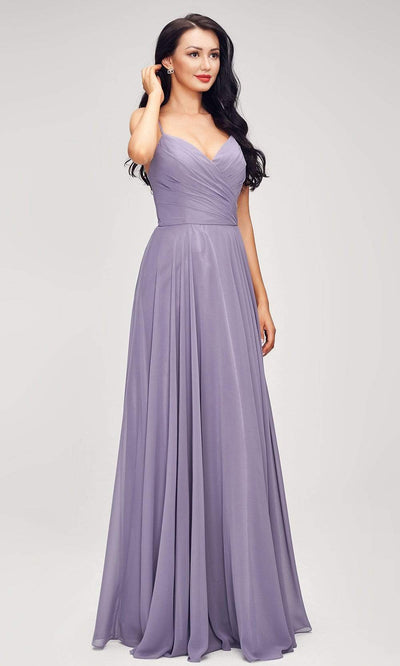 J'Adore - J17040 V Neck A-Line Evening Dress Special Occasion Dress 2 / Smoke