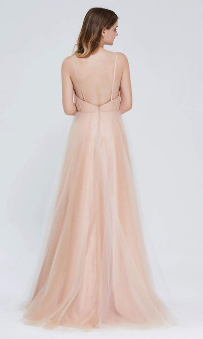 J'Adore - J20008 Plunging V-Neck Glitter Ballgown Special Occasion Dress