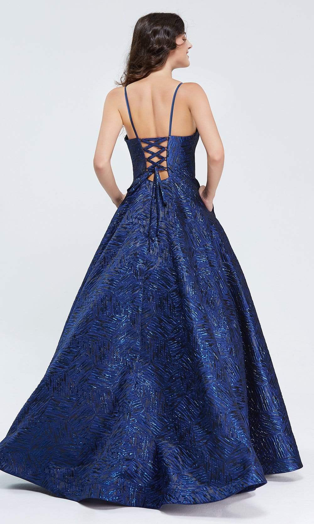 J'Adore - J20024 Deep V-Neck Sequin Ballgown Special Occasion Dress