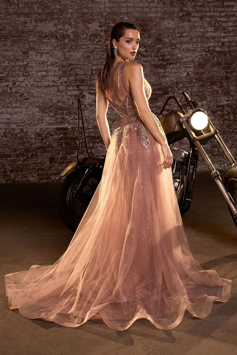 Ladivine J869 - One Shoulder Overskirt Prom Gown