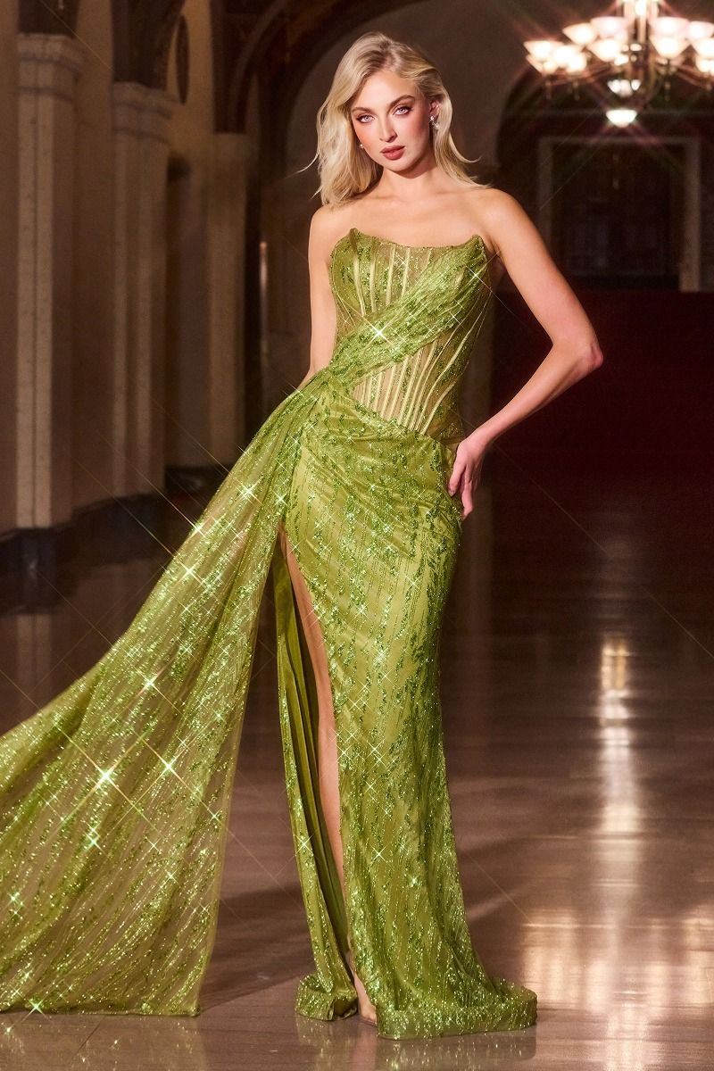 Ladivine J872 - Sequin Scoop Neck Gown