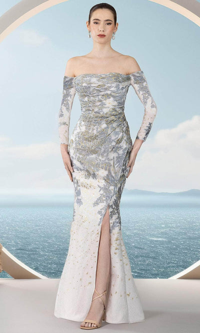 Janique 251021 - Metallic Speckled Evening Gown Prom Dresses