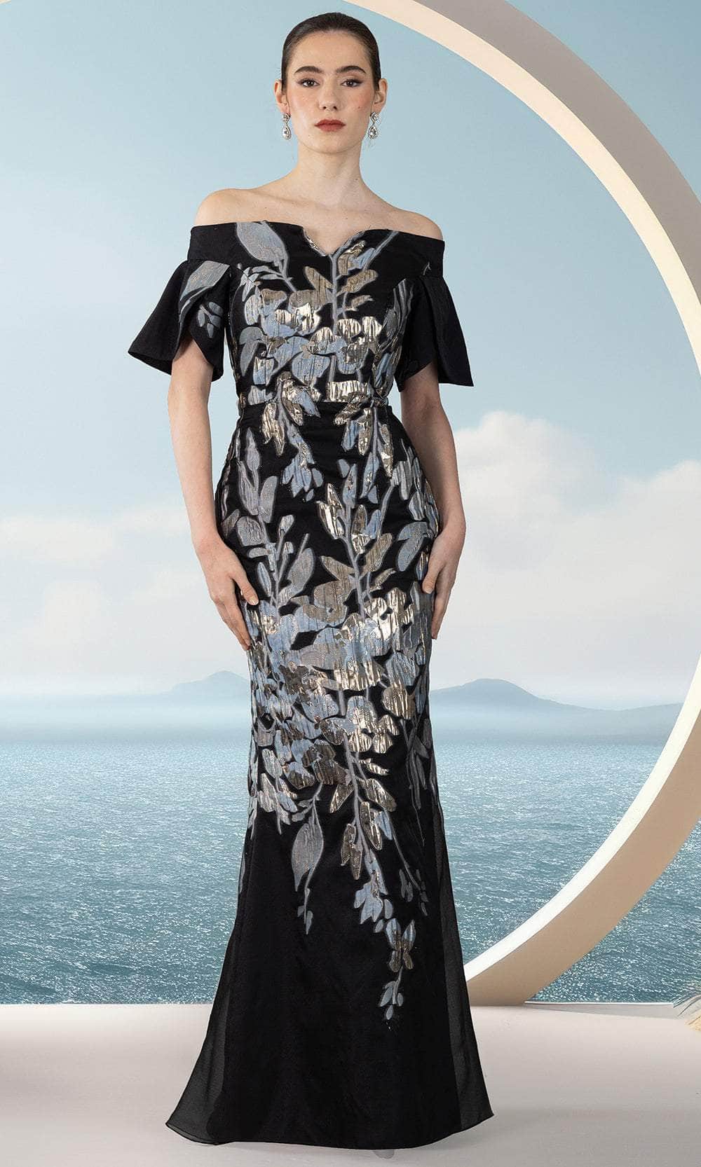 Janique 25941 - Metallic Detail Mermaid Gown Mother of the Bride Dresses