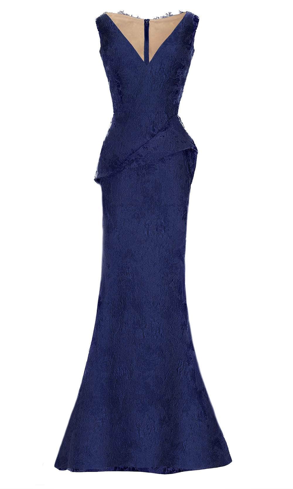 Janique - 45021 Gilt-Accented Jacquard Peplum Mermaid Gown Mother of the Bride Dresses