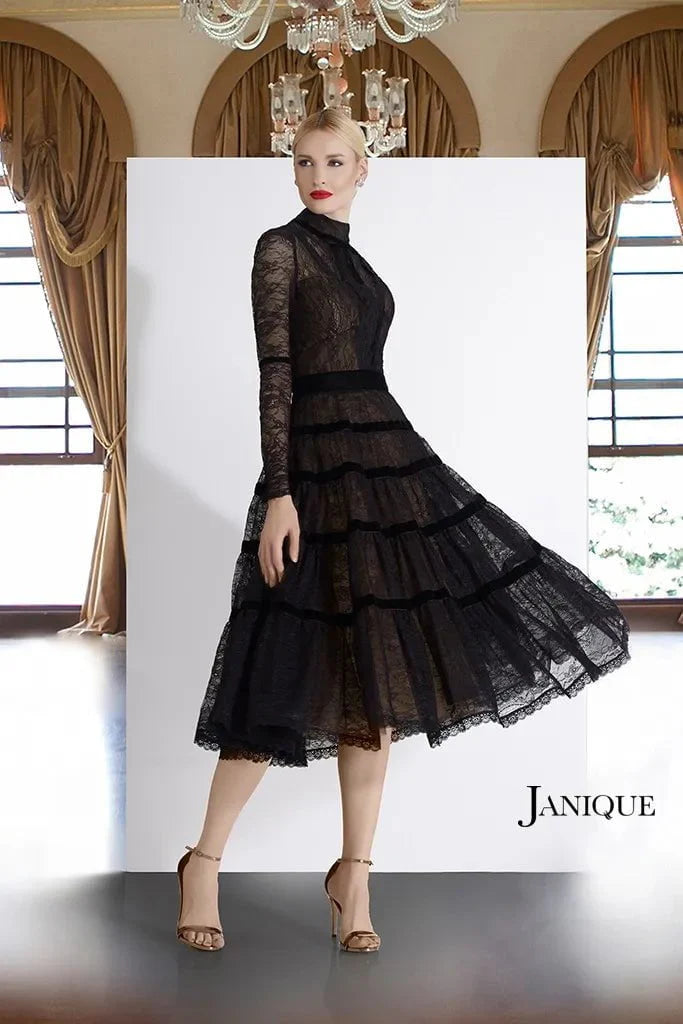 Janique K6631 - Tea Length Lace Dress Cocktail Dresses