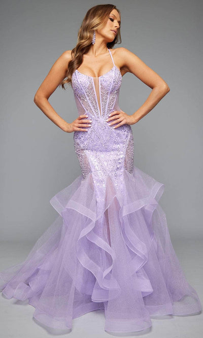 Jasz Couture 7612 - Scoop Neck Gown with Corset Bodice Prom Dresses