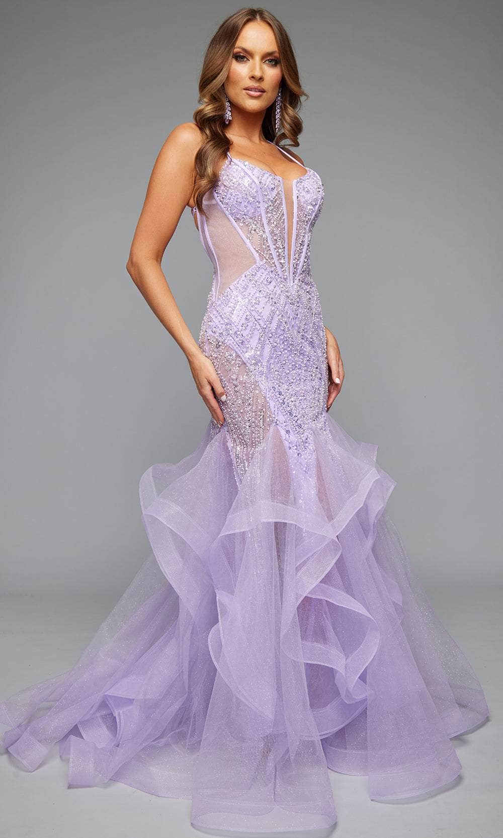 Jasz Couture 7612 - Scoop Neck Gown with Corset Bodice Prom Dresses