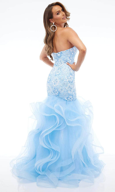 Jasz Couture 7617 - Mermaid Gown with Floral Lace and Ruffles Prom Dresses