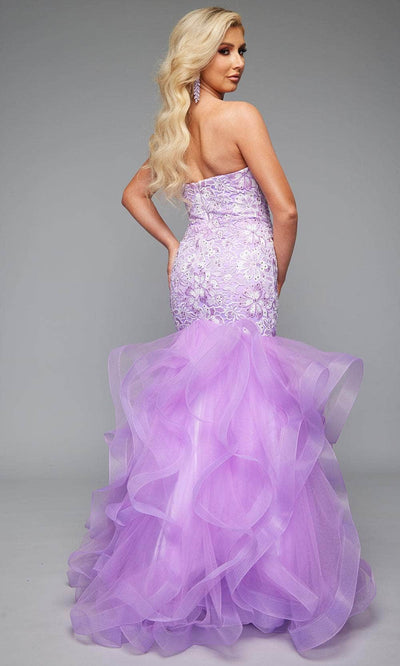 Jasz Couture 7617 - Mermaid Gown with Floral Lace and Ruffles Prom Dresses