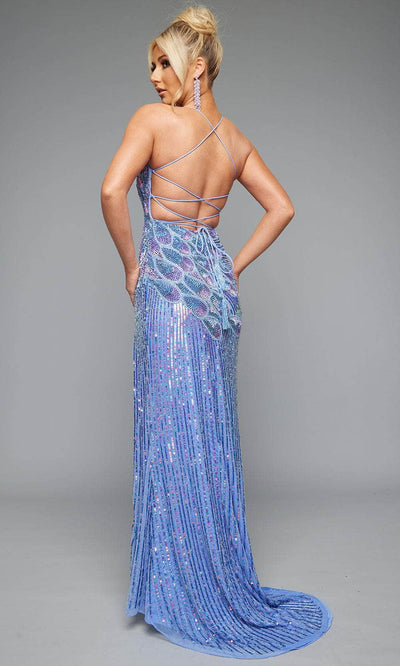 Jasz Couture 7640 - Glamorous Beaded V-Neck Dress Prom Dresses