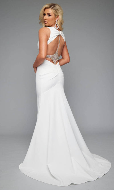 Jasz Couture 7644 - Sleeveless Cutout Sheath Gown Wedding Dresses
