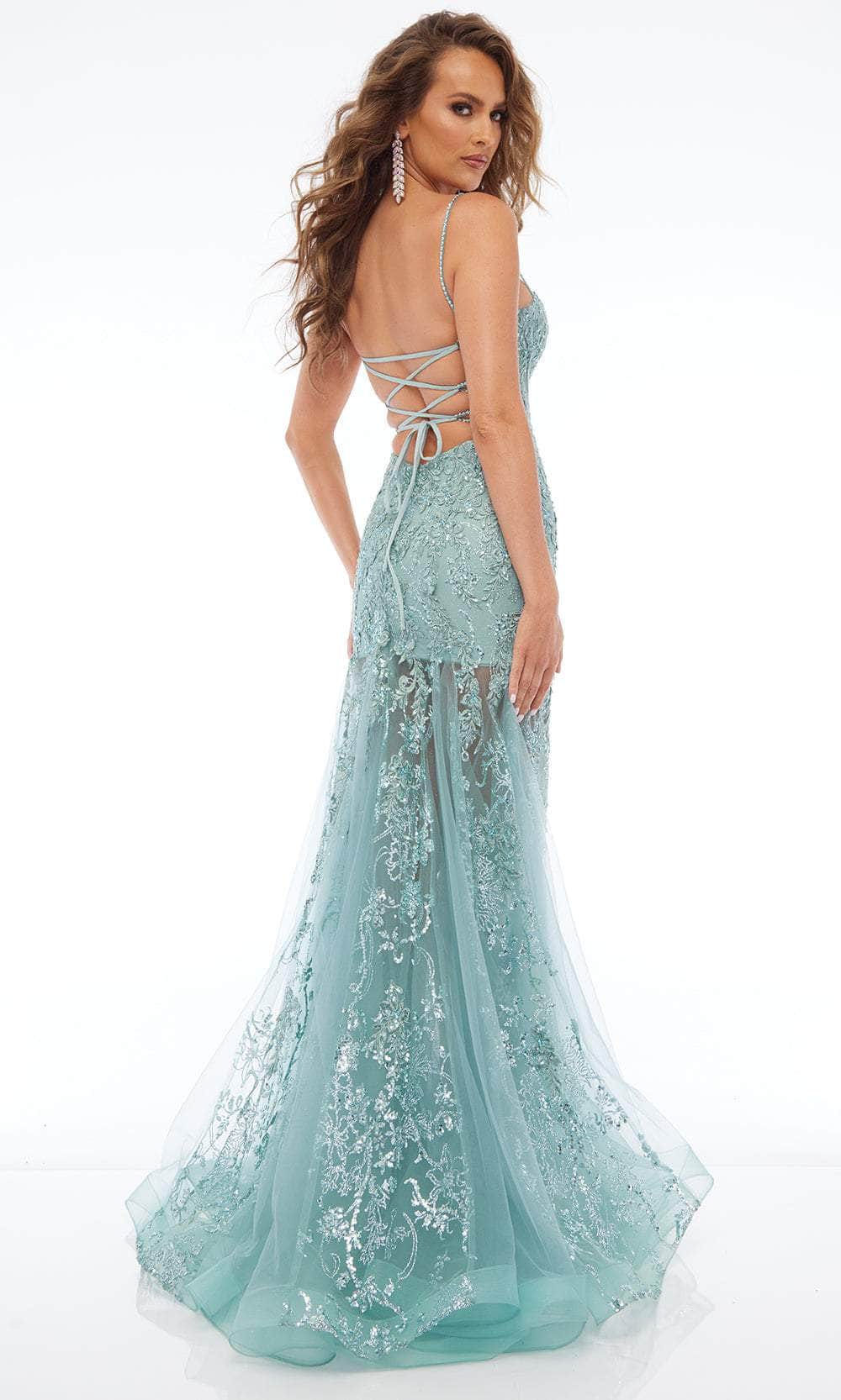 Jasz Couture 7652 - Sheath Dress with Beaded Lace Bodice Prom Dresses