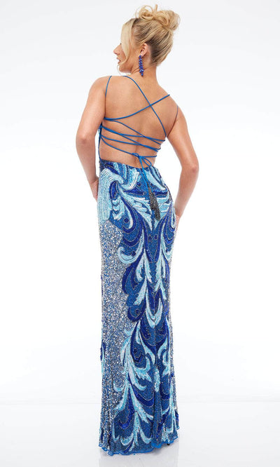 Jasz Couture 7688 - Sparkling Sheath Gown with Slit Prom Dresses